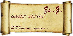 Zsidó Zénó névjegykártya